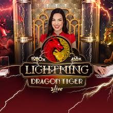 Lightning Dragon Tiger slot visual from Evolution available on 22bet-at.eu