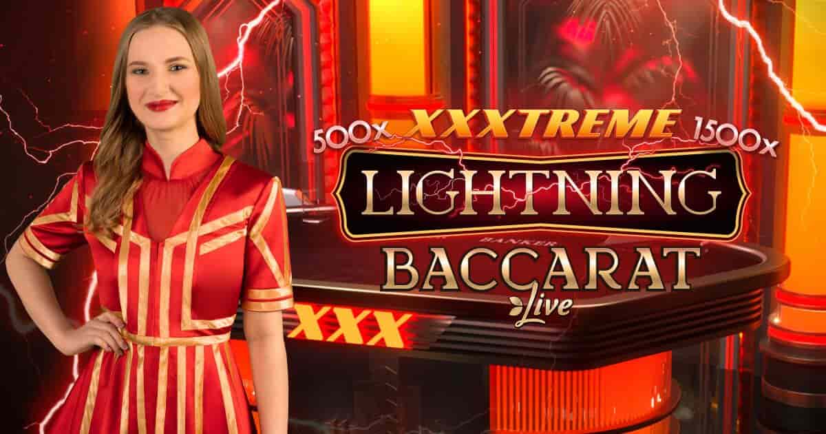 XXXtreme Lightning Baccarat online game logo by Evolution on 22bet-at.eu